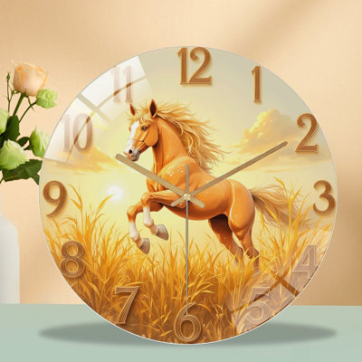 Horloge murale Golden Horse