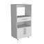 Kitchen Pantry H 48 ", deux tablettes de rangement ouvertes, une pour micro-ondes, deux portes, quatre pieds