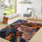 Floral Elegance Printed Rug: Soft Pile Indoor Floor Covering with Intricate Blossom Design on a Background-1159290305
