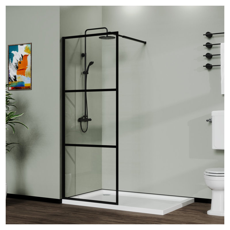 Porte moustiquaire de douche en verre trempé sans cadre 34 po 34 po