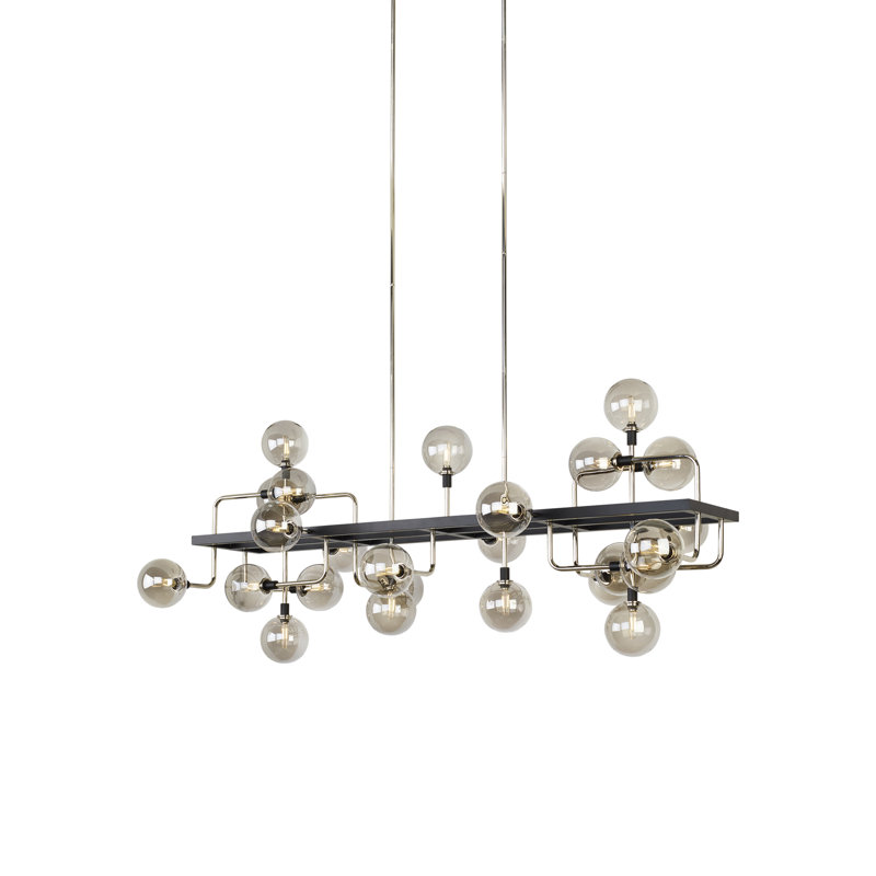 Viaggio 25 - Light Chandelier, Polished Nickel, Smoke, No