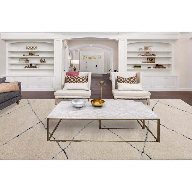 Tommen 11208-890 BEIGE/BLACK, Rectangle 5'2" x 7'