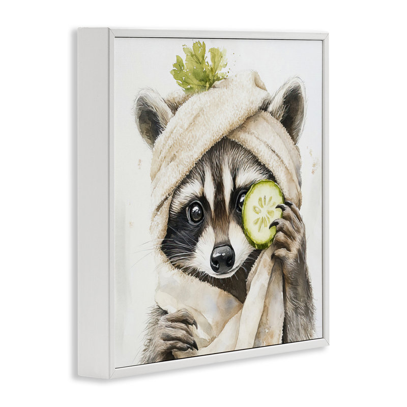 Time To Depuff Self Care, estampe numérique, conception de Tina LeCour, H 17 po x l 17 po, Giclée encadrée blanc bord de mer