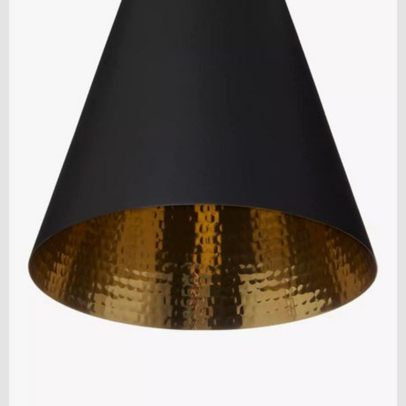 Luminaire suspendu simple noir et or