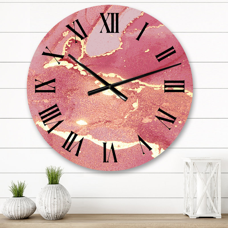 Horloge murale I rose et or liquide, Moyen