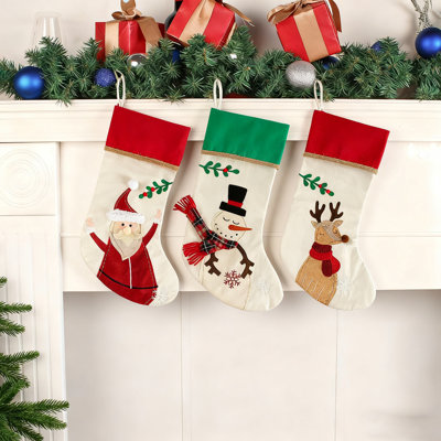 6 pièces sac de cadeau de bas de Noël, décoration de pendentif d'arbre de Noël, cadeau de décoration de vacances à la ferme, convient aux vacances en famille et à la décoration de cheminée d'arbre de Noël