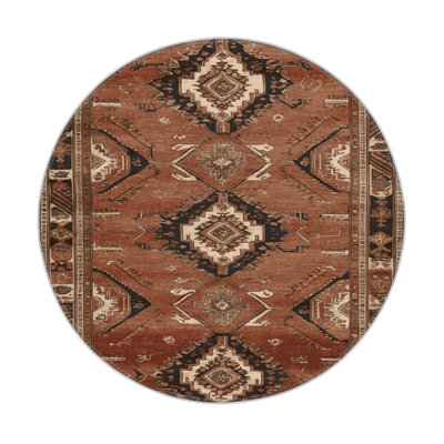Tapis d'intérieur et d'extérieur brun Persian