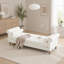 Banc de lit moderne capitonné de 87,01 pouces de large avec accoudoirs, méridienne en chenille avec 2 coussins cylindriques-878315669