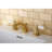 Kingston Brass Victorian Two-Handle 3-Hole Deck Mount Mini-Widespread Bathroom Faucet with Plastic Pop-Up-29273500
