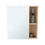 Pharmacie avec miroir, cinq tablettes internes, porte simple - pin