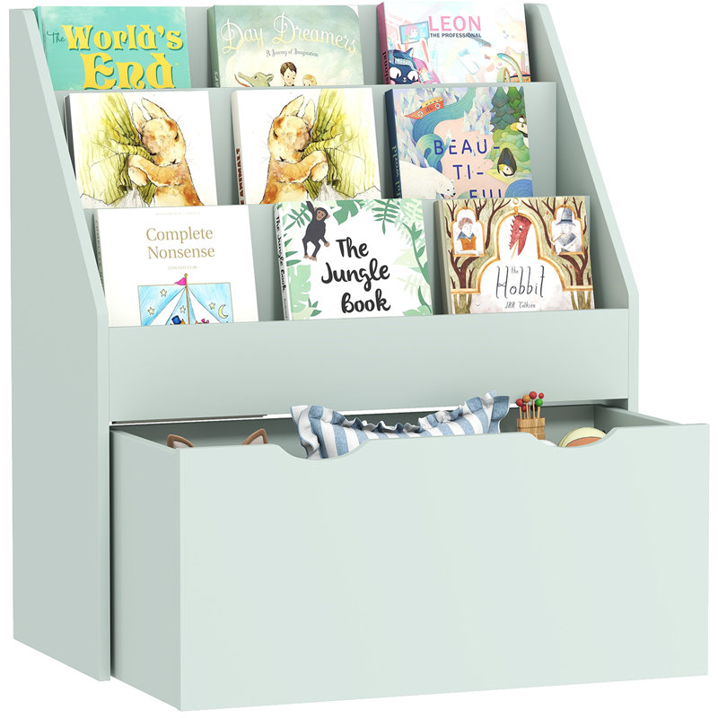 70cm H X 62.5cm W Kids Bookcase, Green