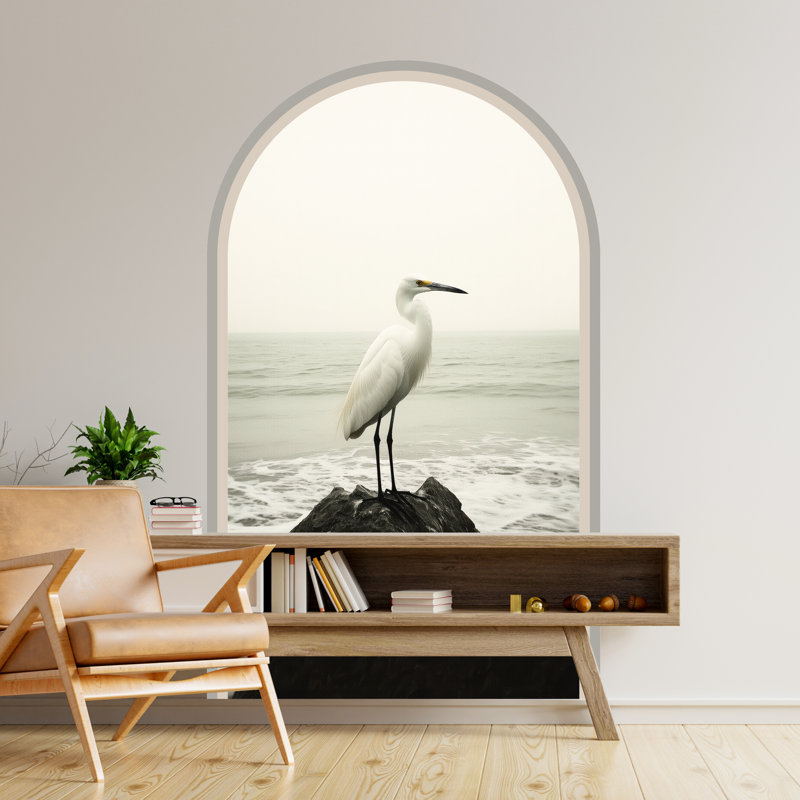Aigrette enneigée pelez et collez, autocollant amovible non-mural, H 48 po x l 28 po