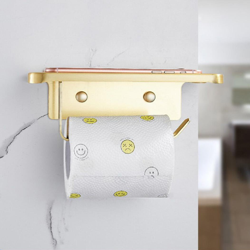 Toilet Paper Holder With Shelf, Antique Brass Toilet Paper Holder