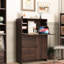 Armoire de bureau avec compartiment à 2 tablettes - Dortoir en noyer pour bureau à domicile