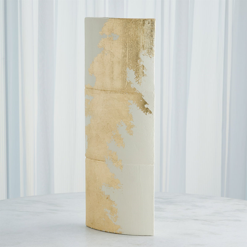 Splashy Gold Leaf Vase-Med, 29" H x 10.75" W x 4.25" D