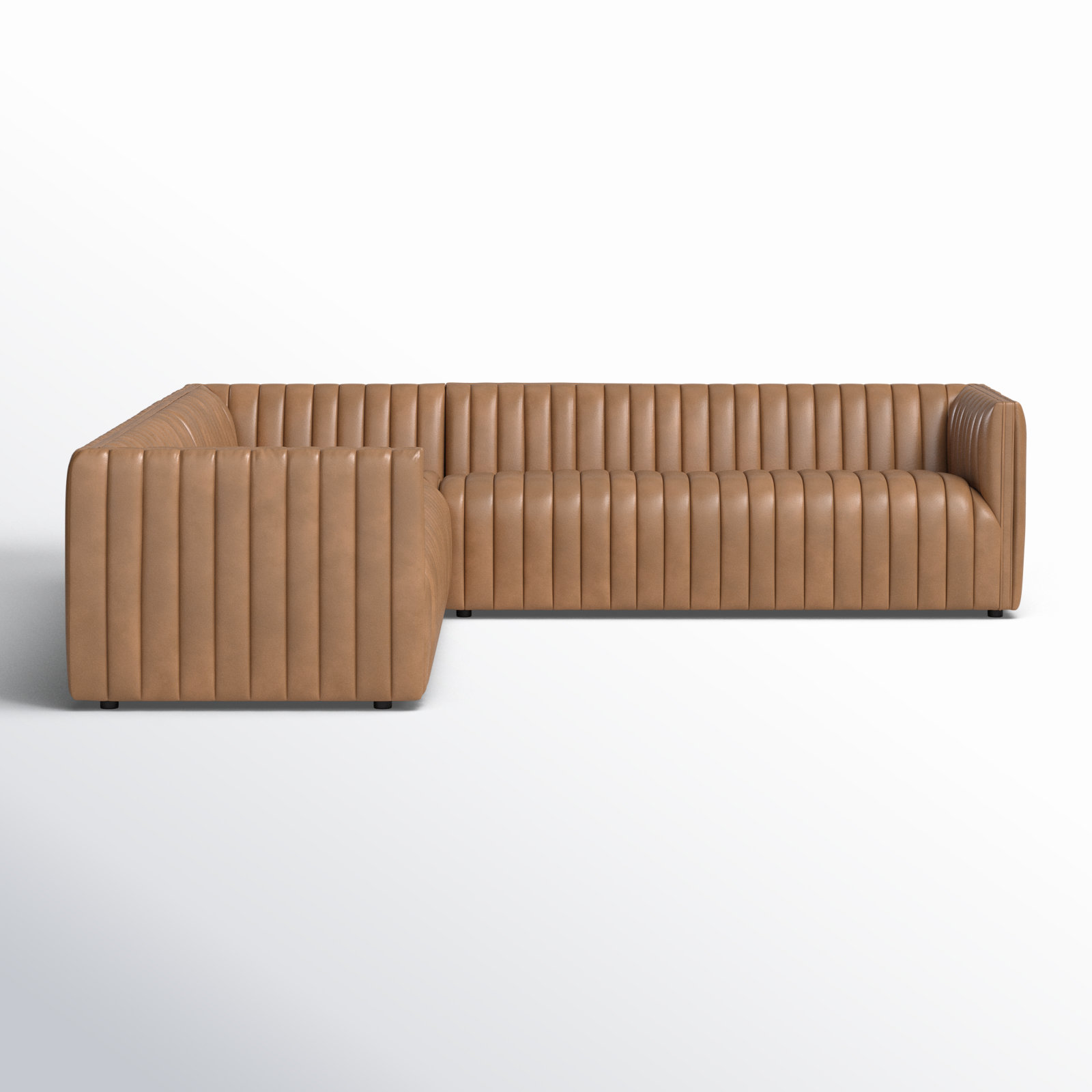 Brandt Upholstered L-Sectional, Palermo Drift Top Grain Leather