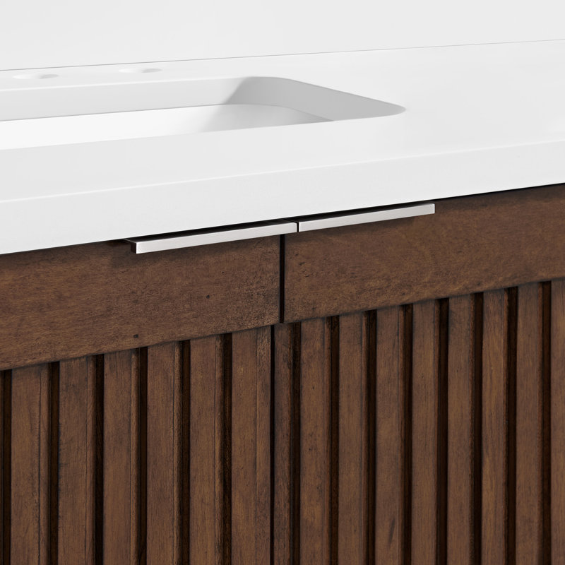 Through Lines 48" Single Bathroom Vanity, 8" Widespread, Brown