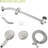 5" Multi Function Shower Head In Brushed Nickel With Adjustable Slide Bar - 5 Options For Luxury And Bath Experience Handheld Bar, Spray Patterns