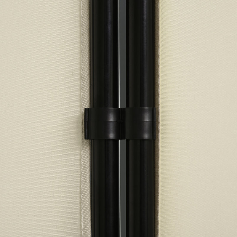 Paravent 6 'à 3 panneaux, barrière de confidentialité beige. Pliage à double charnière. Structure en métal. Gain de place. H 73,18 po x L 99,5 po x P 20,02 po. Décoration intérieure pliable.