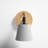 Niki 1-Light Dimmable Black/Gray Concrete/Natural Armed Sconce