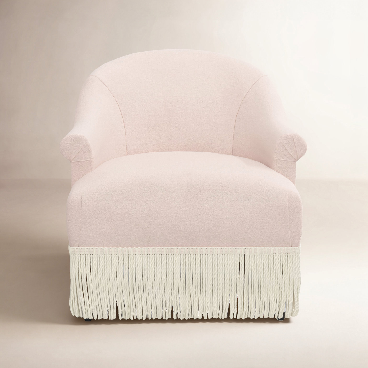 Callie Wingback Chair, Classic Blush Performance Velvet, Ivory