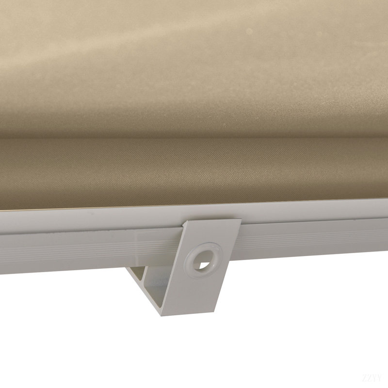 Outsunny 6' Drop Arm Manual Retractable Window Awning Sun Shade Shelter For Patio Balcony Outdoor, Aluminum, Cream White