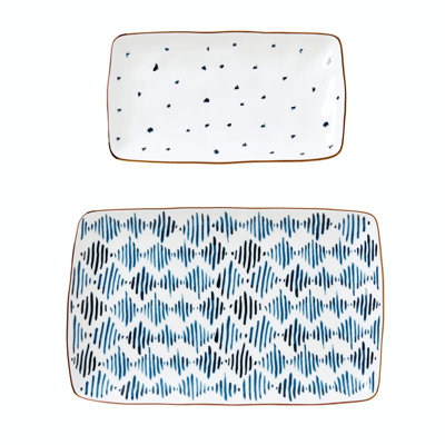 Ensemble de 2 plateaux gigognes Blue Bay