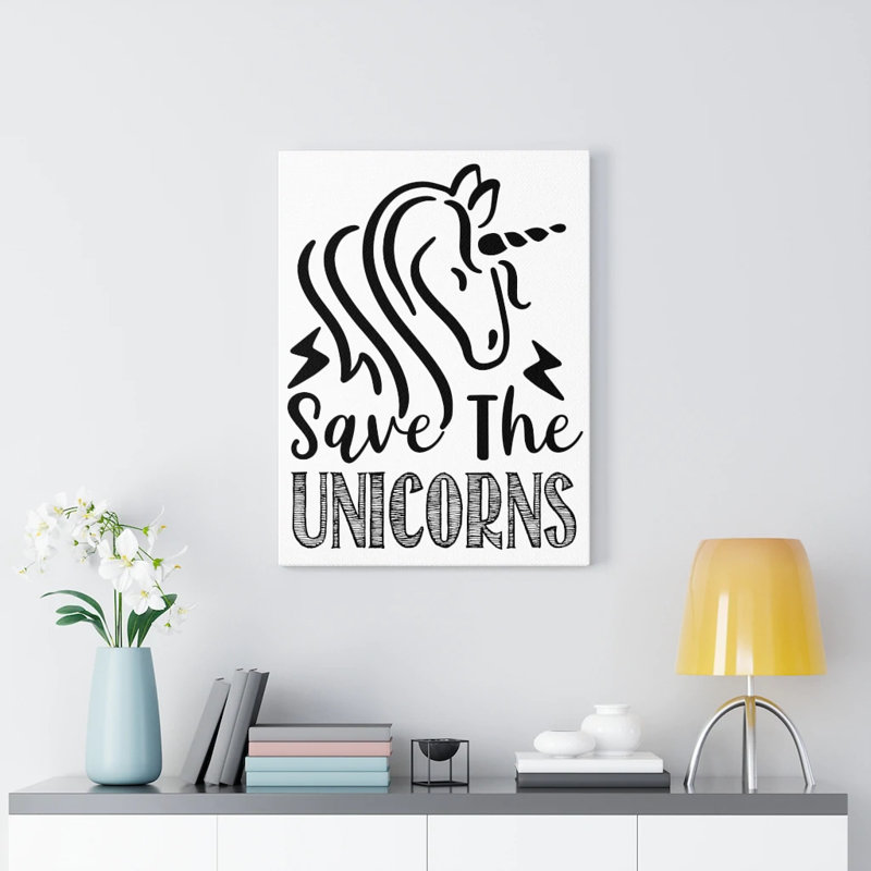 Save The Unicorns - Wrapped Canvas Print, 76cm H x 61cm W