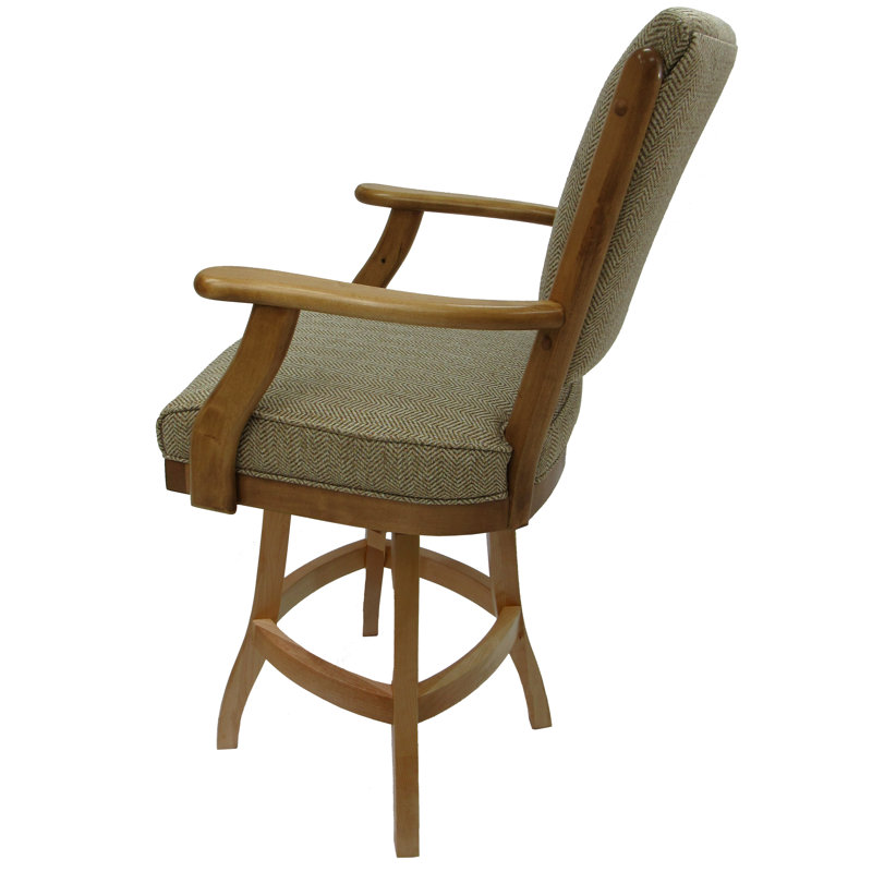 Irminger Classic Swivel Wood Extra Tall Stool, Sanora Brown/Dark Brown Frame, Counter Stool (26" Seat Height)