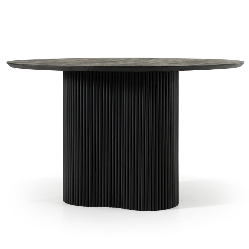 Myra - Table de salle à manger ronde moderne en bois noir