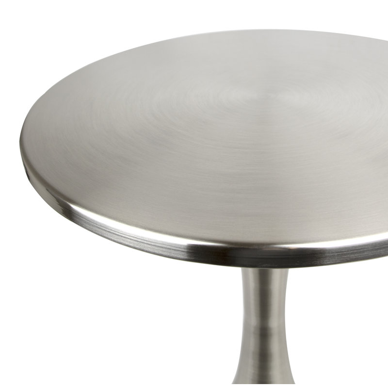 Aunna Steel Top End Table, Brushed nickel