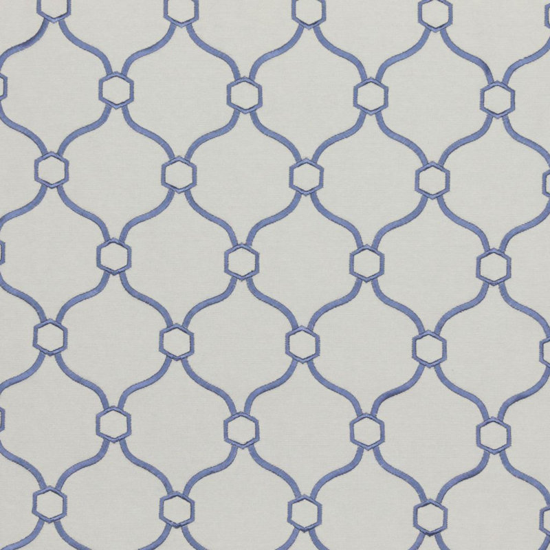 Suite Picardie Quatrefoil Fabric, Wedgewood