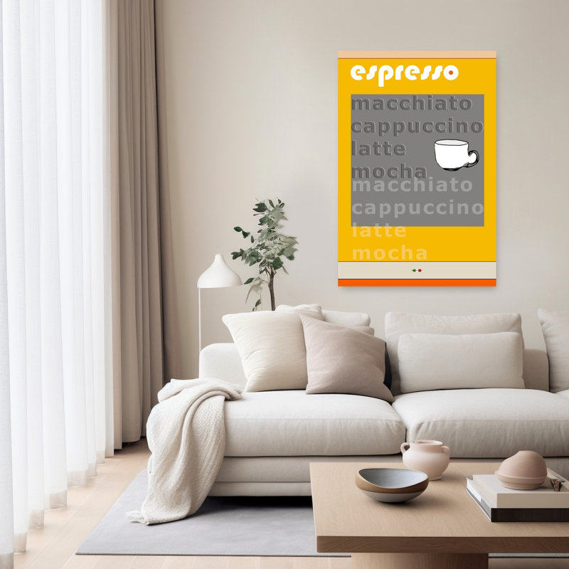 Reproduction d'art mural espresso, H 60 po x l 40 po