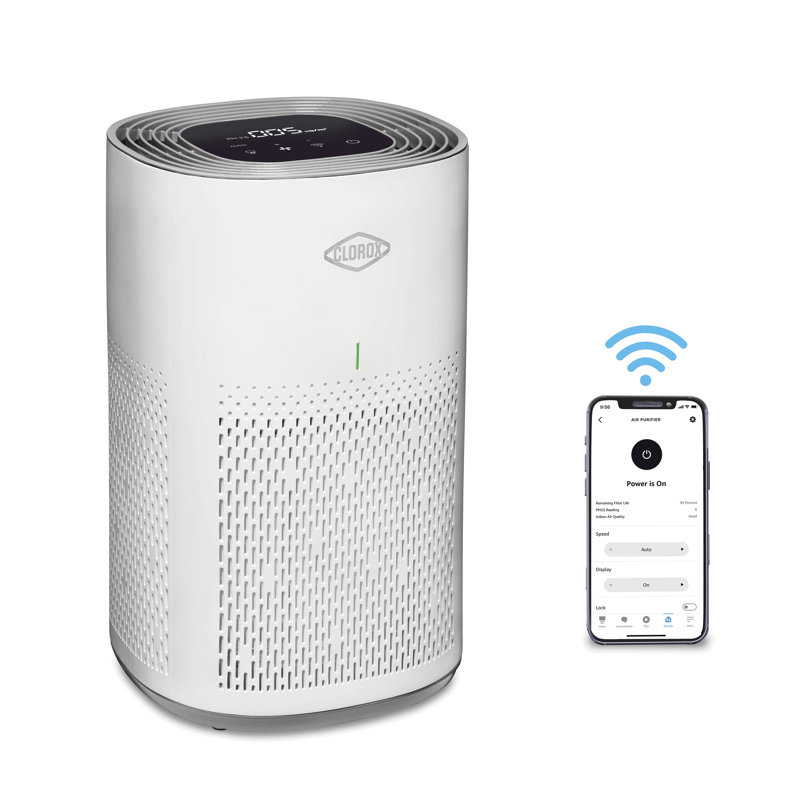 White Medium Room Smart HEPA Air Purifier with Alexa
