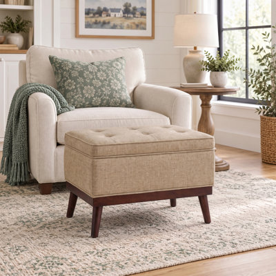 Luciano Mid Century Storage Ottoman