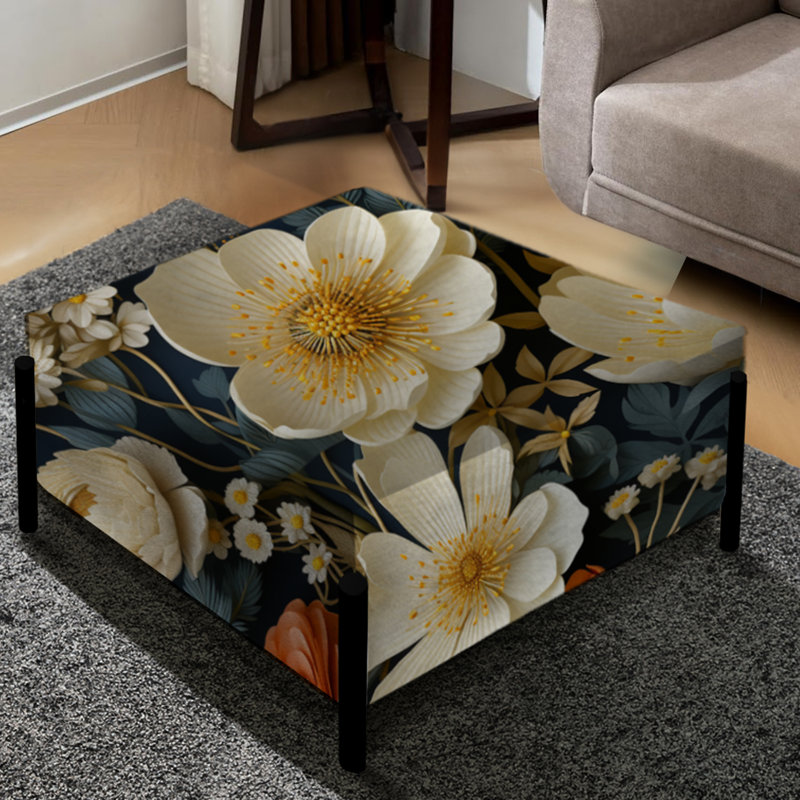 Motif floral de campagne Meadow - grand repose-pieds carré floral