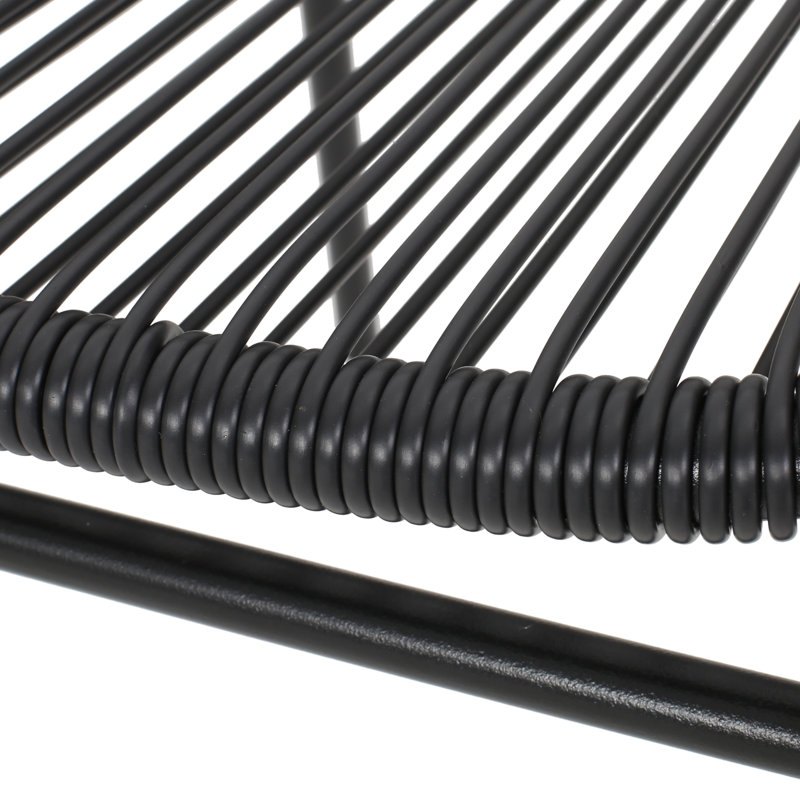 Wicker Outdoor Faux Rattan Acapulco Weave Lounge Chairs, Black
