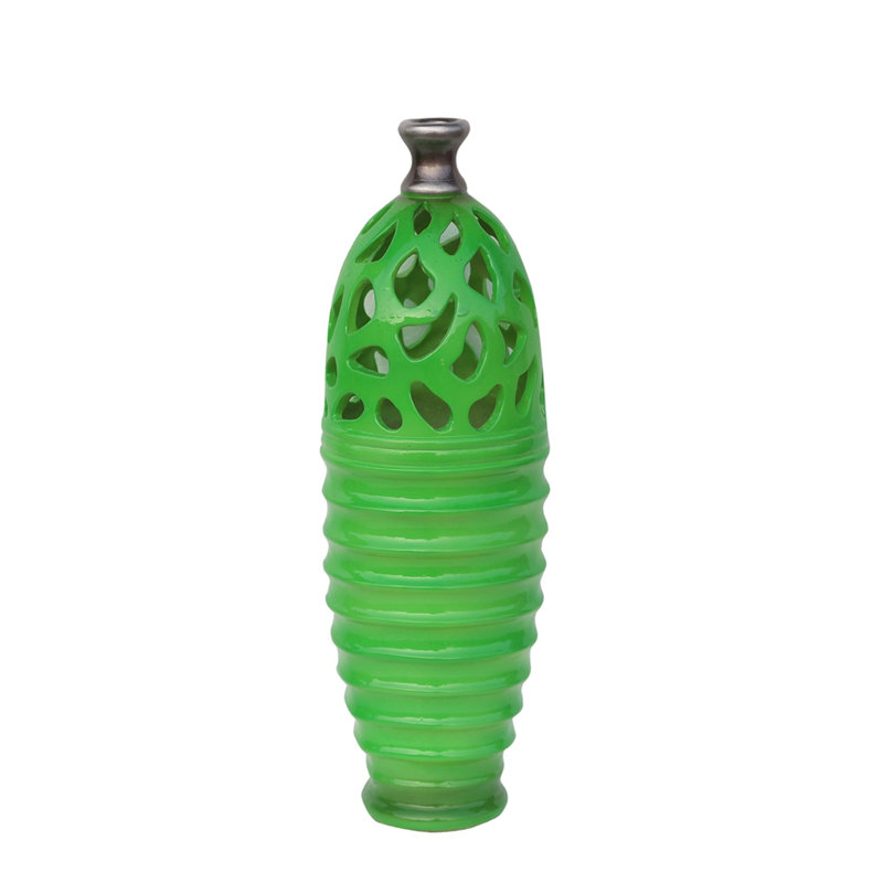 Vase de jardin 15 ", Vert lime / Gris