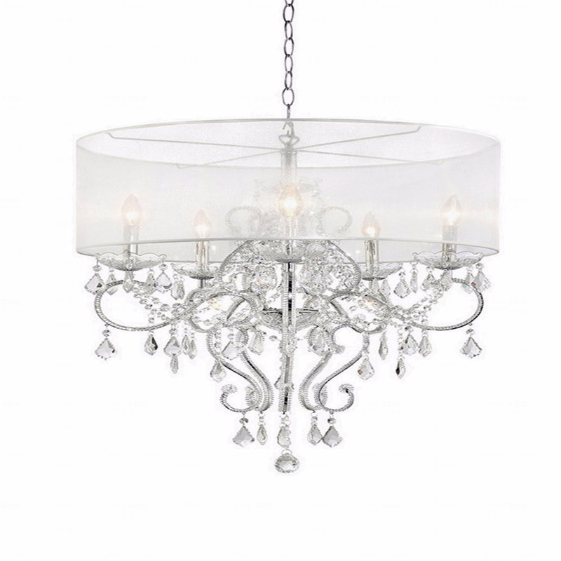 31,5 "de haut plafonnier" Evangelia ", accents argent et cristal