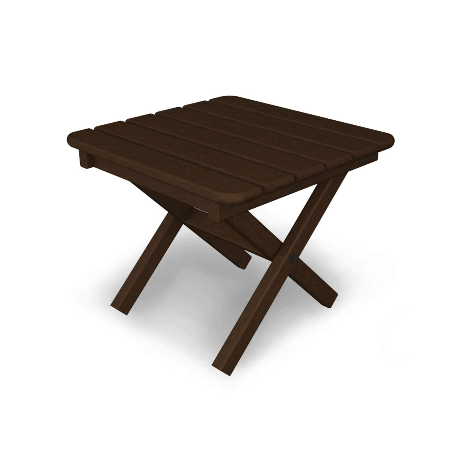 POLYWOOD Square 18" Folding Side Table, Mahogany