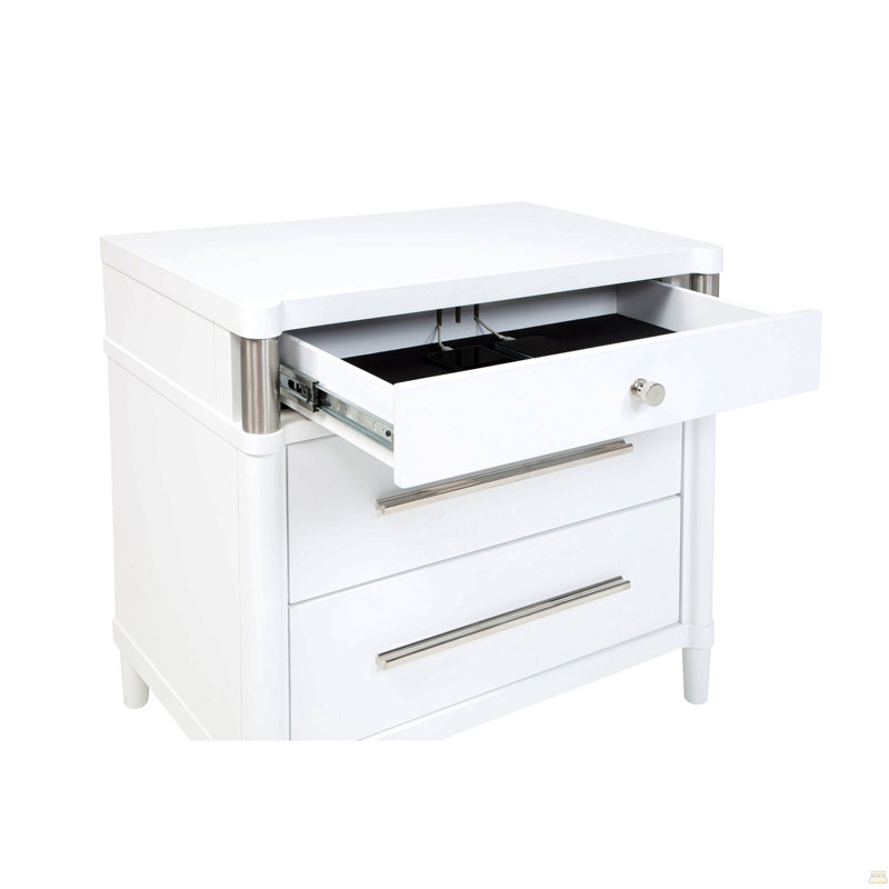3-Drawer Nightstand With Felt Lined Top Drawer