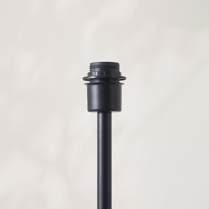 Matte Traditional Floor Lamp, Matt Black, Brown Rattan