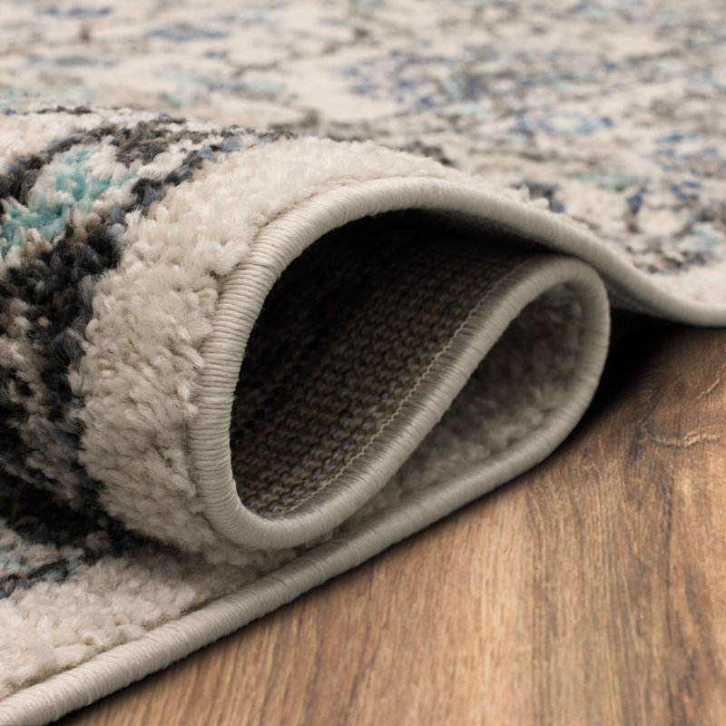 Tapis bleu Bungalow Bungalow Barwick, Rectangle 5 pi 3 po x 8 pi