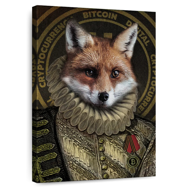 Ketti Funny Bitcoin Fox, 48" H x 32" W