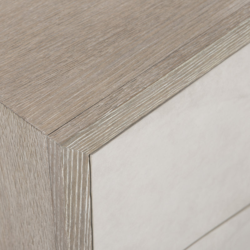 Lunula Flaxen Beige 2-Drawer Transitional Nightstand