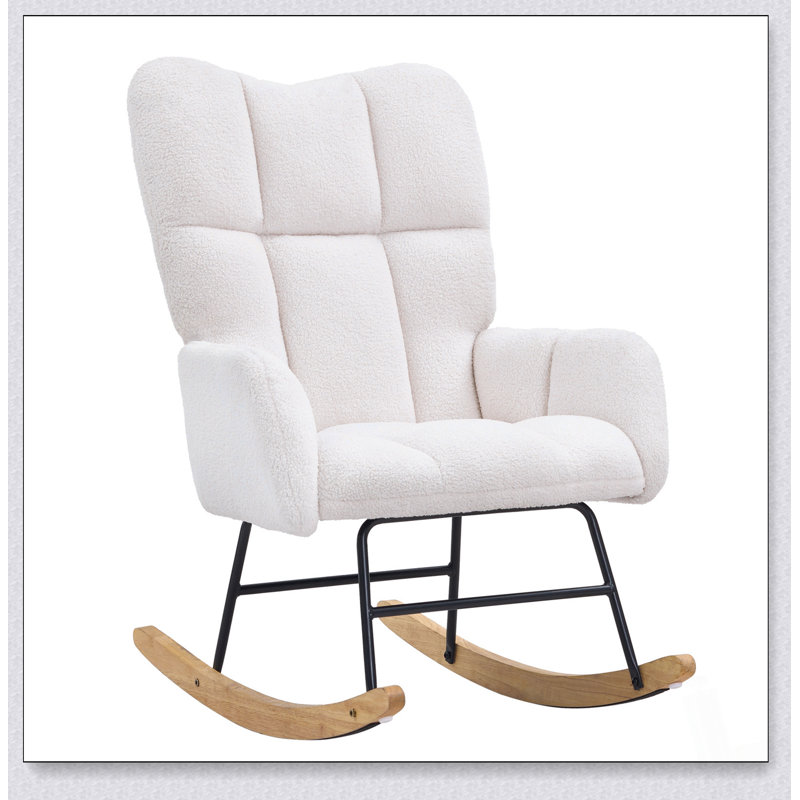 Chaise berçante confortable avec siège moelleux, dossier haut et structure durable pour la détente