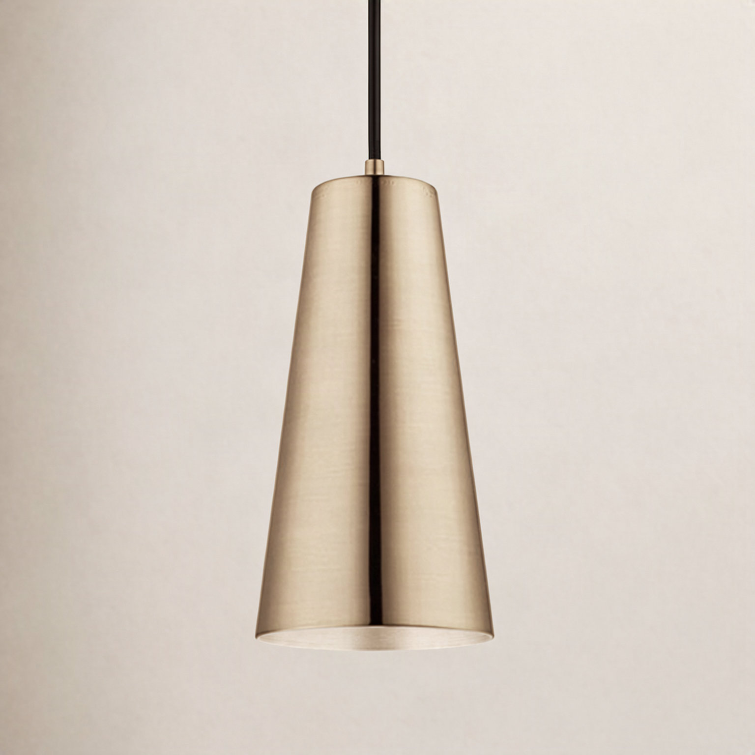 Deandra Single Light Metal Dimmable Pendant, Brushed Gold