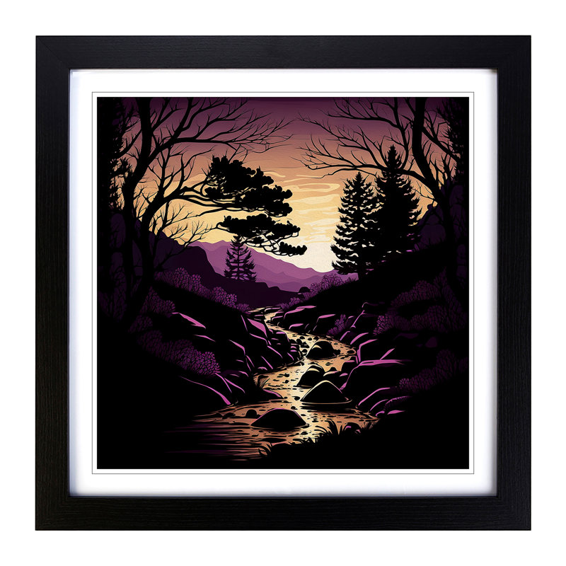Stream Silhouette - Framed Print, Black