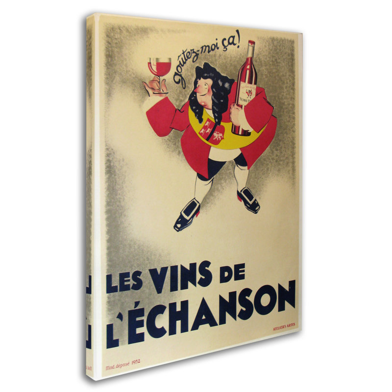« french wine », reproduction d’impression sur toile tendue, H 19 po x l 14 po