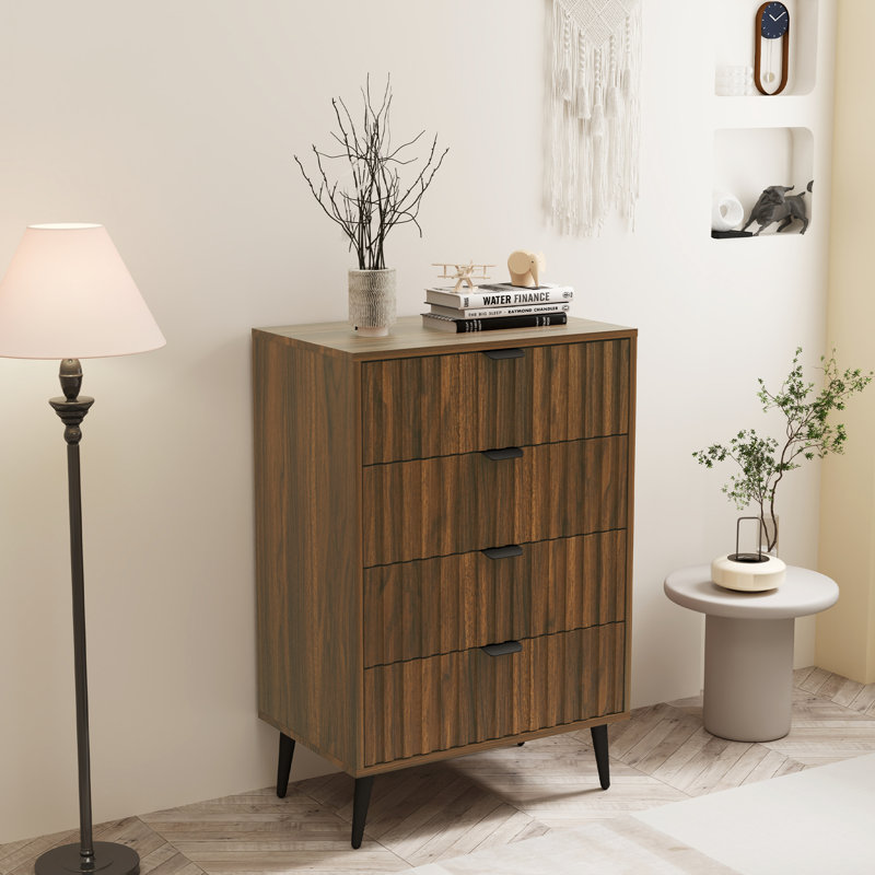 Commode à 4 tiroirs de l 23,6 po, Brun